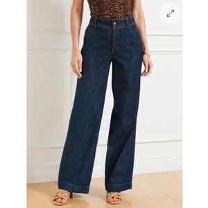 Talbots Relaxed Trouser Jean Charlotte Wash High Rise Wide Leg Size 18W $139
